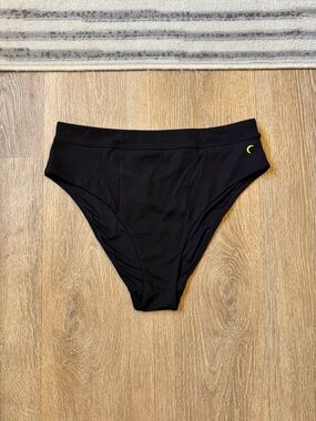 ZYIA Black High-Rise, High-Cut Swim Bottom